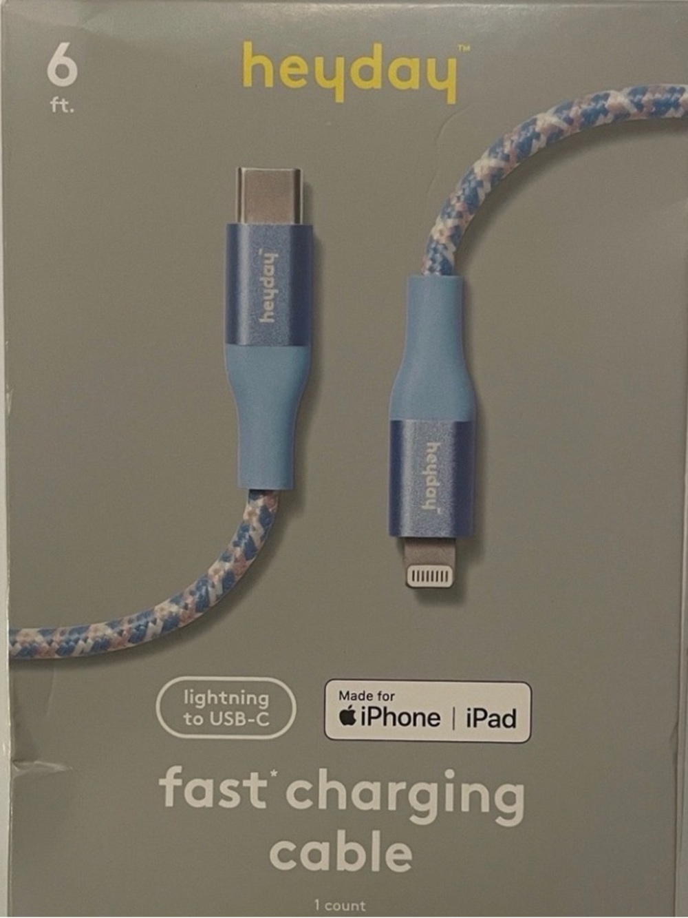 Heyday 6ft Lightning to USB-C Fast Charging Cable (iPhone/iPad)